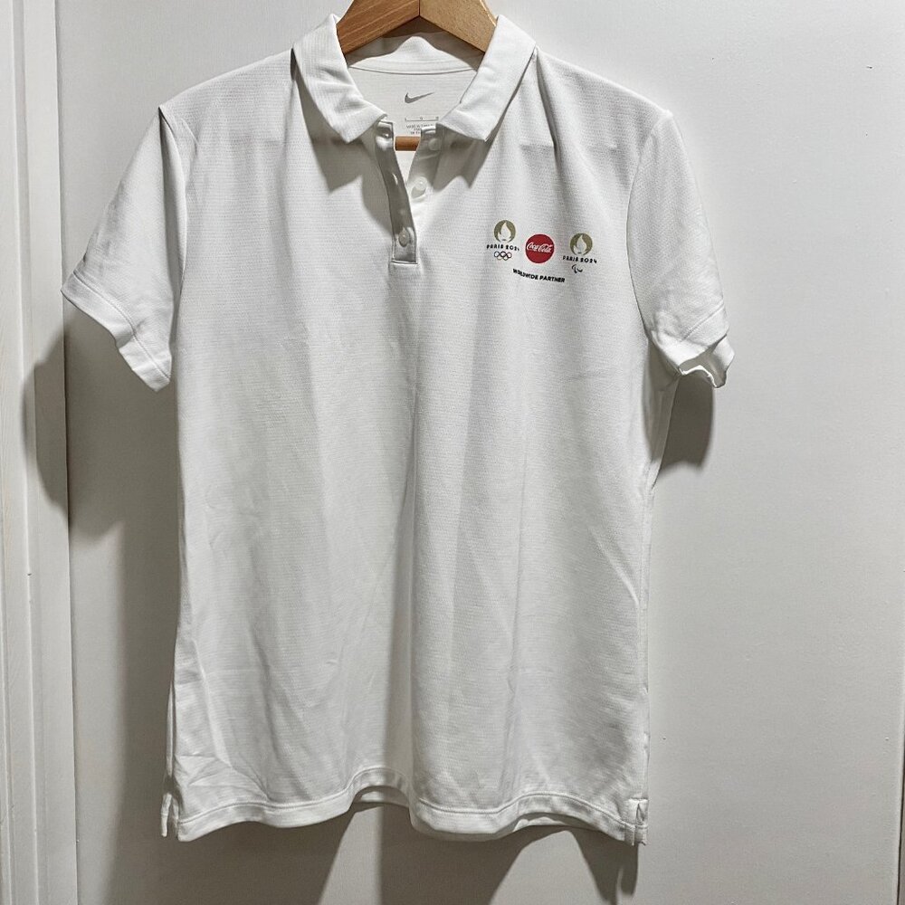 Nike Coca-Cola Partner Paris 2024 Olympics Golf Preppy Y2K Polo Shirt Top L